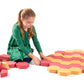 Playlearn 30Pc Foam Building Bricks – Construction Foam Pavers - Safe Non-Toxic Eva Foam - Red And Tan