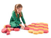 Playlearn 30Pc Foam Building Bricks – Construction Foam Pavers - Safe Non-Toxic Eva Foam - Red And Tan