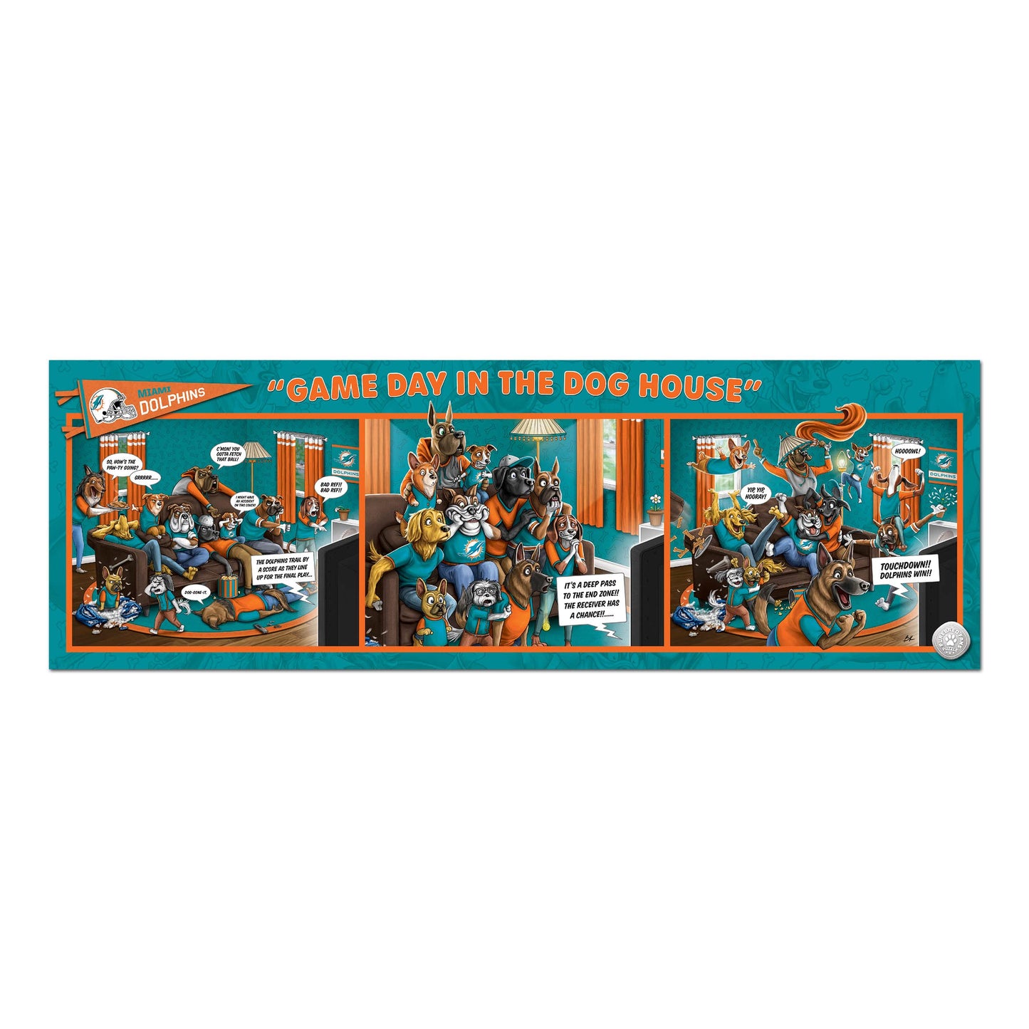 Youthefan Nfl Miami Dolphins Game Day In The Dog House 1000Pc Puzzle