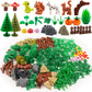 Brotex Plants Tree Accessories Jungle - Botanical Parts Bricks Flower Leaf Forest Flower Plants Pieces Building Blocks Set, Animals Farm Squirrel Birds Grass Garden House Toy (Without Baseplate)