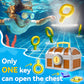 Pool Wave Kids Diving Pool Toy, Large Treasure Chest Water Dive Game W/Keys Gems Fish, Toddler Outdoor Swimming Treasure Box Pla