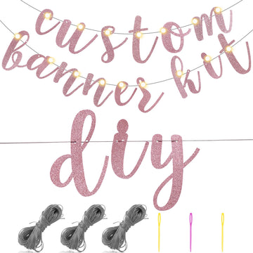Taobary 167 Pcs Diy Banner Kit Glitter Customizable Birthday Banner Glitter Make Your Own Banner Kit 162 Letters Symbols And Num