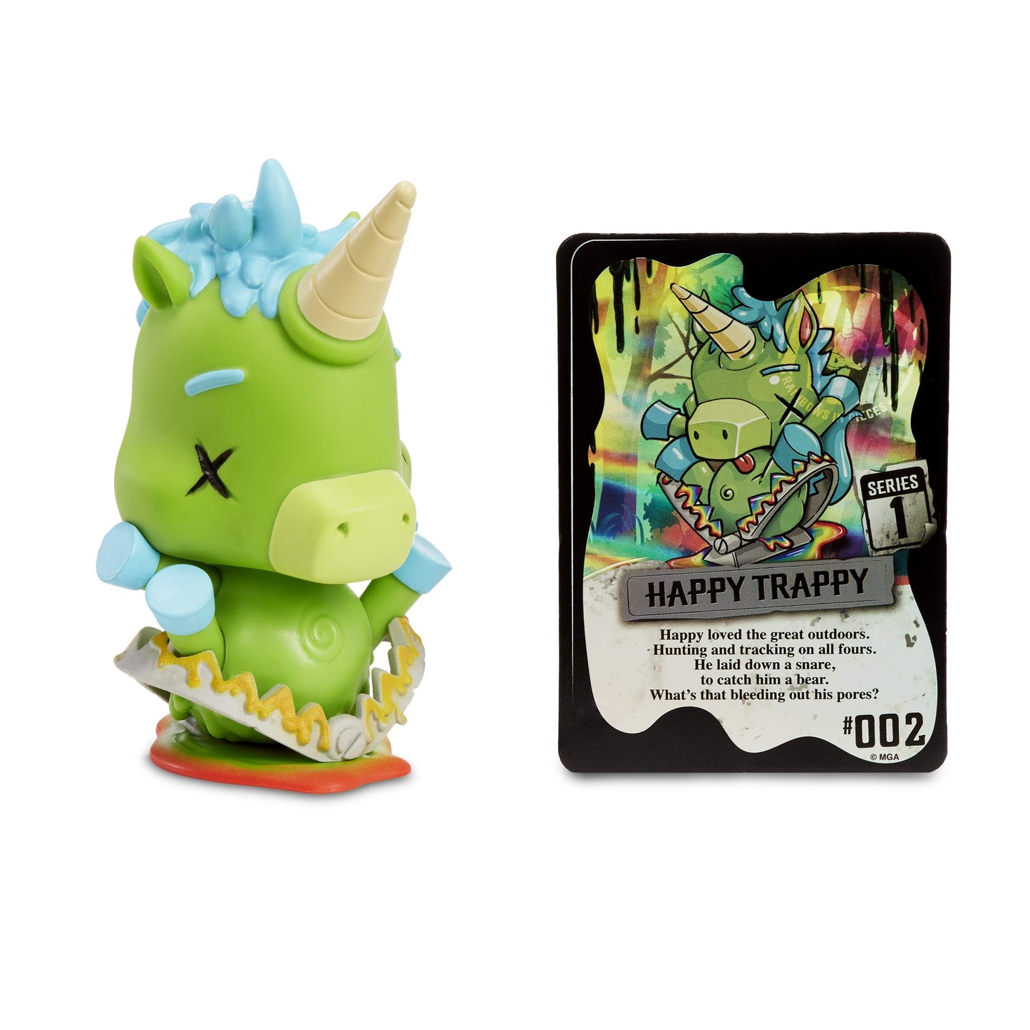 Mga Entertainment R.I.P. Rainbows In Pieces Gnarly, Messed Up Unicorn Character Happy Trappy
