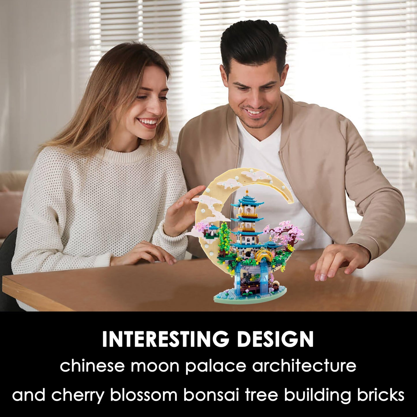 Alizdd Micro Building Blocks Cherry Blossom Tree Set, 4288 PCS, Small, ABS Material, Model 850A, Japanese Sakura Architecture