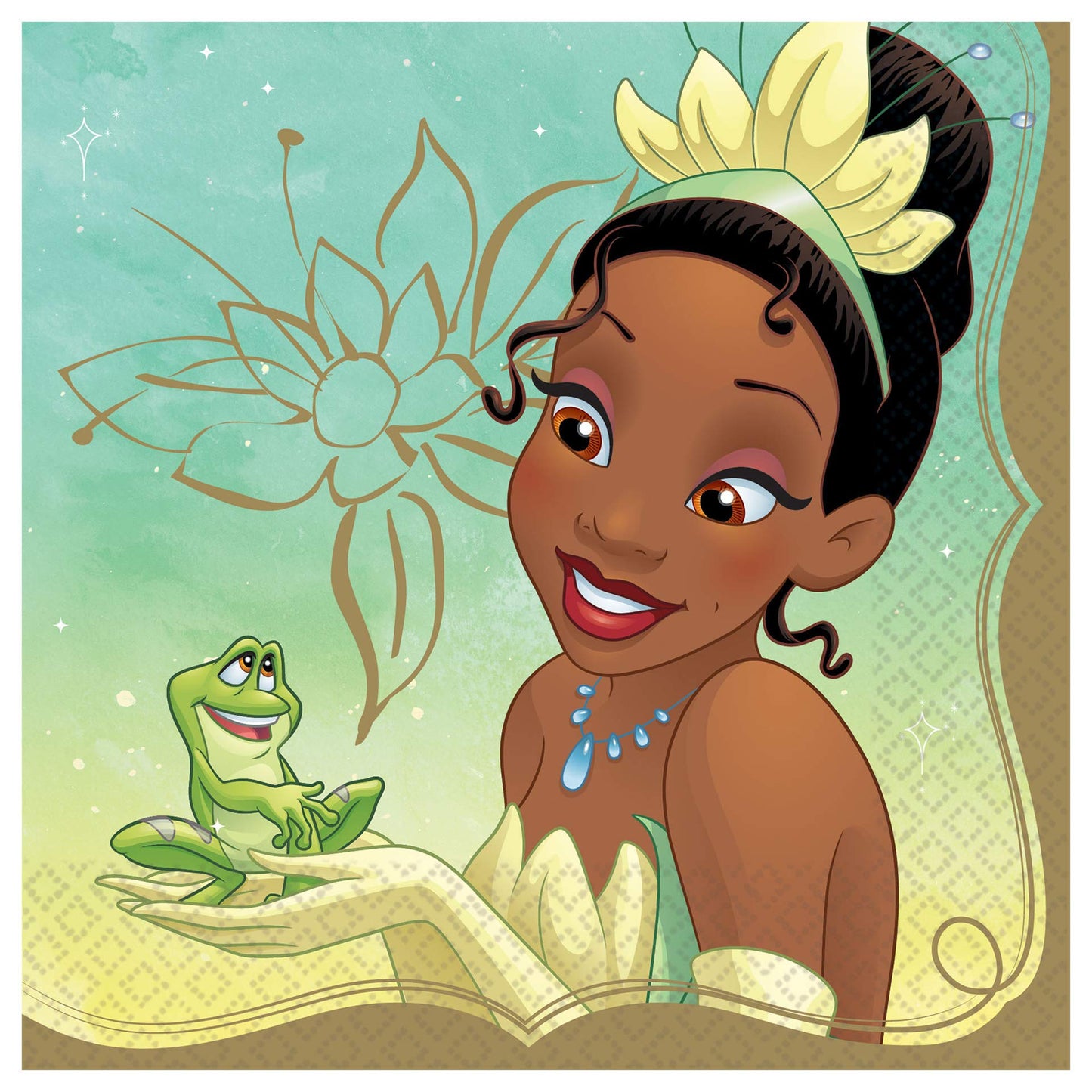 Disney Princess Luncheon Napkins, 6.5' (16-Pack) - Deluxe Party Napkins, Perfect For Themed Parties And Celebrations, Tiana