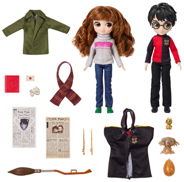 Wizarding World Harry Potter, 8-Inch Harry Potter & Hermione Granger Dolls & Accessories Gift Set, Over 20 Pieces, Kids Toys For Ages 6 And Up
