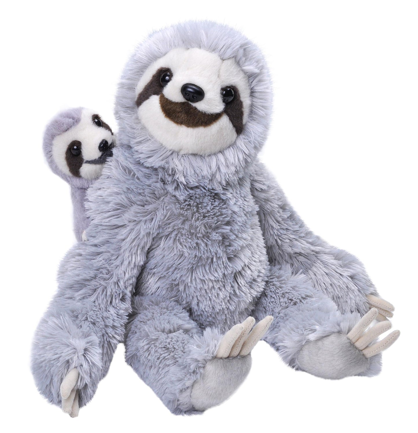 WILD REPUBLIC Mom and Baby Sloth Plush Toy, 12" Stuffed Animal, Fabric, Eco-Friendly, Model 24089, Perfect Gift for Kids