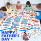 Ohome Fathers Day Giant Coloring Poster/Tablecloth - 30 X 72 Inches Jumbo Coloring Banner Kids Crafts Activities - Happy Fathers