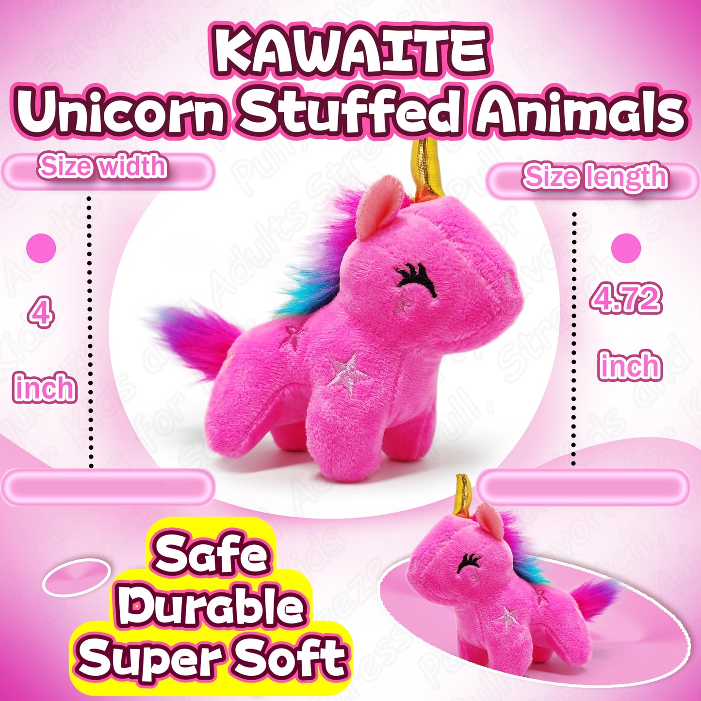 Pink Unicorn Stuffed Animals For Girls And Boys, Cute Unicorn Plush Toys Keychain, Soft And Fun Mini Plush Toy, Small Stuffed An