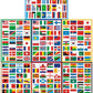 TamBee Countries Flags Stickers 224PCS Multi Territorial Maps Nations Patterns Face Sticker Travel Stickers Childrens Room Deco