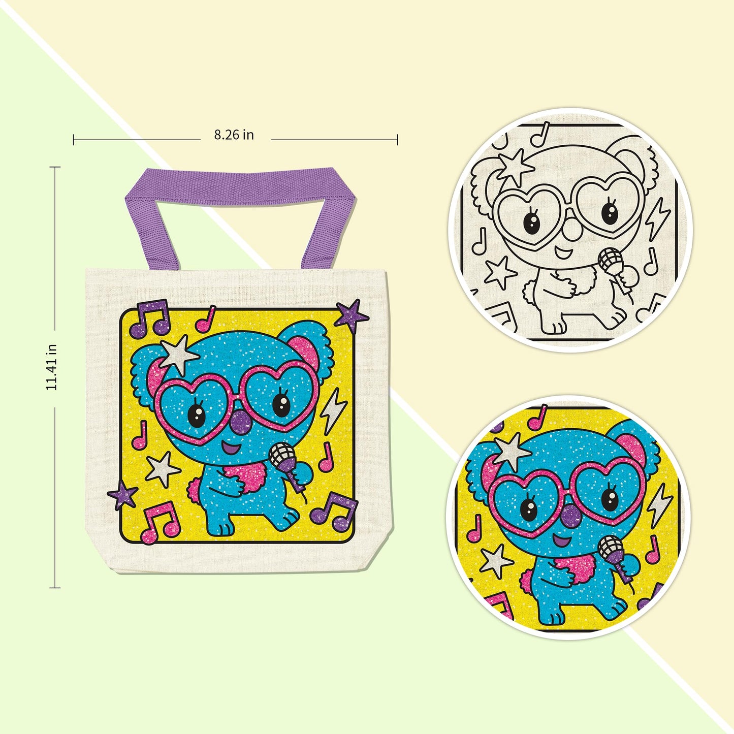 Vkpi 8 Pieces Kids Coloring Goodie Bags, Reusable Canvas Bag, Cute Art Party Favors, Color Your Own Bags For Diy Painting Birthd