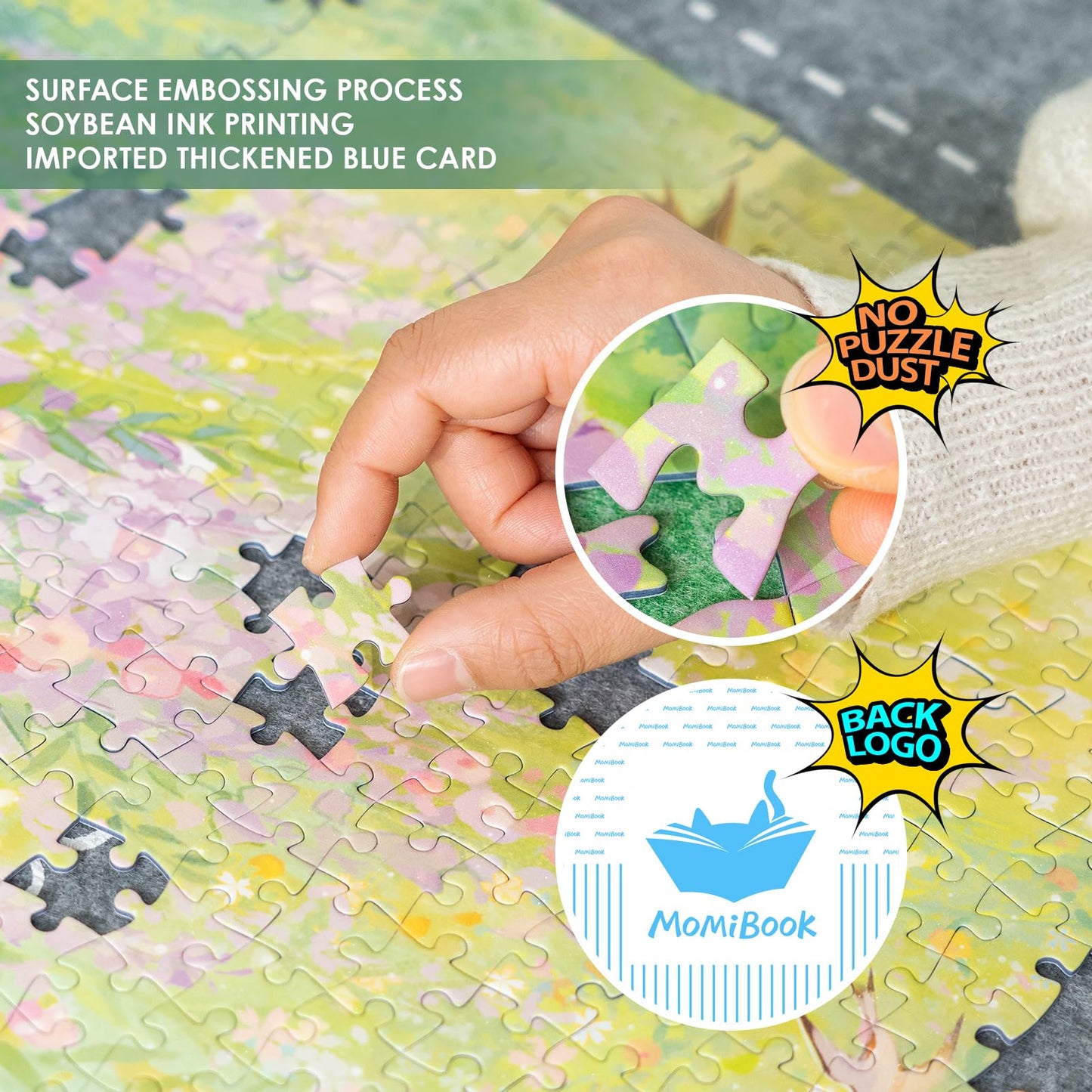 Momibook Puzzles For Adults 1000 Piece Jigsaw Puzzles Of Spring Secret Realm, Twinkle Laminate Painting Image Difficult Challeng