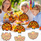 32 Sets Thanksgiving Turkey Suncatchers Craft Kit DIY Window Stained Glass Effect Thanksgiving Turkey Paper Crafts Home School C