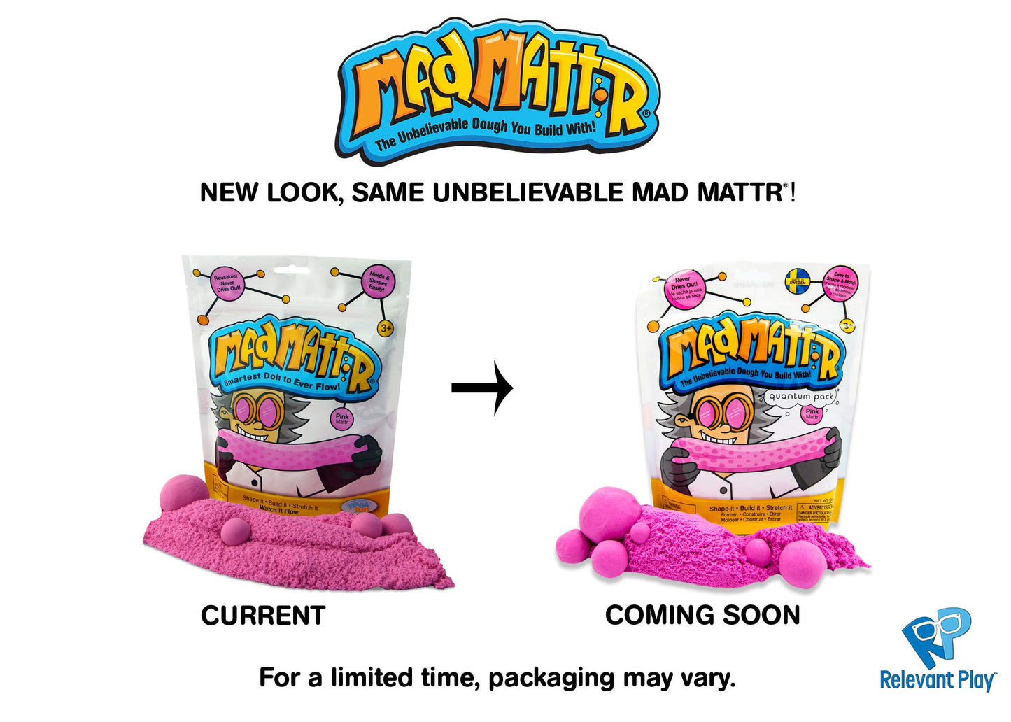 Mad Mattr Super-Soft Modelling Dough Compound That Never Dries Out, 10 Ounces, Pink