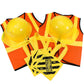 Satinior 24 Pcs Construction Dress Up Supplies Kids Costume Including Tote Bag Vest Construction Hat For Kids Age 3-8(Yellow, Orange)