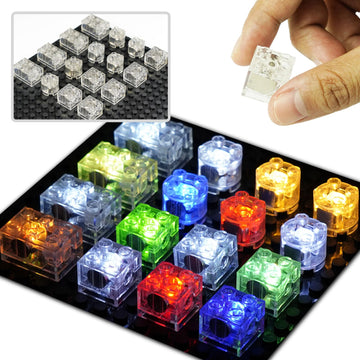 Pasacho Lights Bricks Accessories, Led Light Up Kit Brick Sets, 16Pcs Classic Transparent 2X2 2X3 Building Blocks Toys, Compatible With All Major Brands
