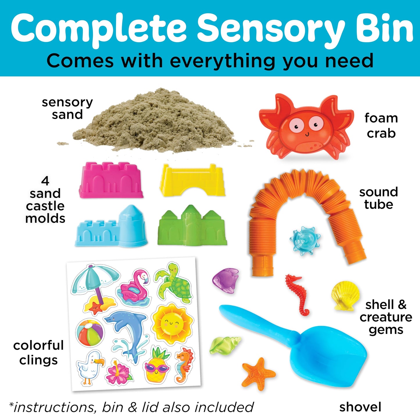 Creativity for Kids Sensory Bin: Beach - Toddler and Preschool Toys, Sensory Box with Toys for Toddlers, Kids Gifts for Toddler