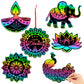 JULMELON 36 PCS Diwali Crafts, Rainbow Scratch Art DIY Scratch Paper Cards Magic Color Diwali Gifts Arts and Craft Kits Bulk Hap