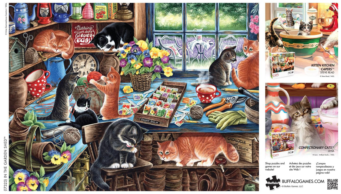 Buffalo Games - Irina Garmashova-Cawton - In The Garden Shed - 750 Piece Jigsaw Puzzle For Adults -Challenging Puzzle Perfect For Game Nights - Finished Size Is 24.00 X 18.00