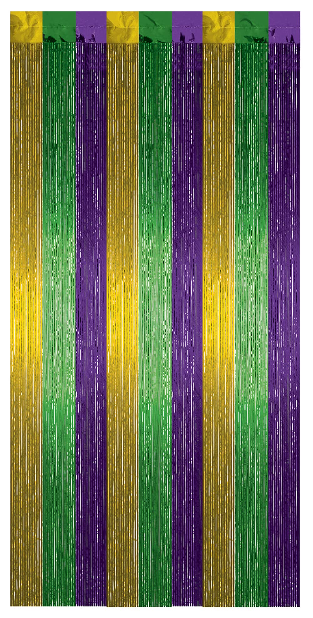 1-Ply FR Gleam N Curtain (gold, green, purple) Party Accessory (1 count) (1/Pkg)