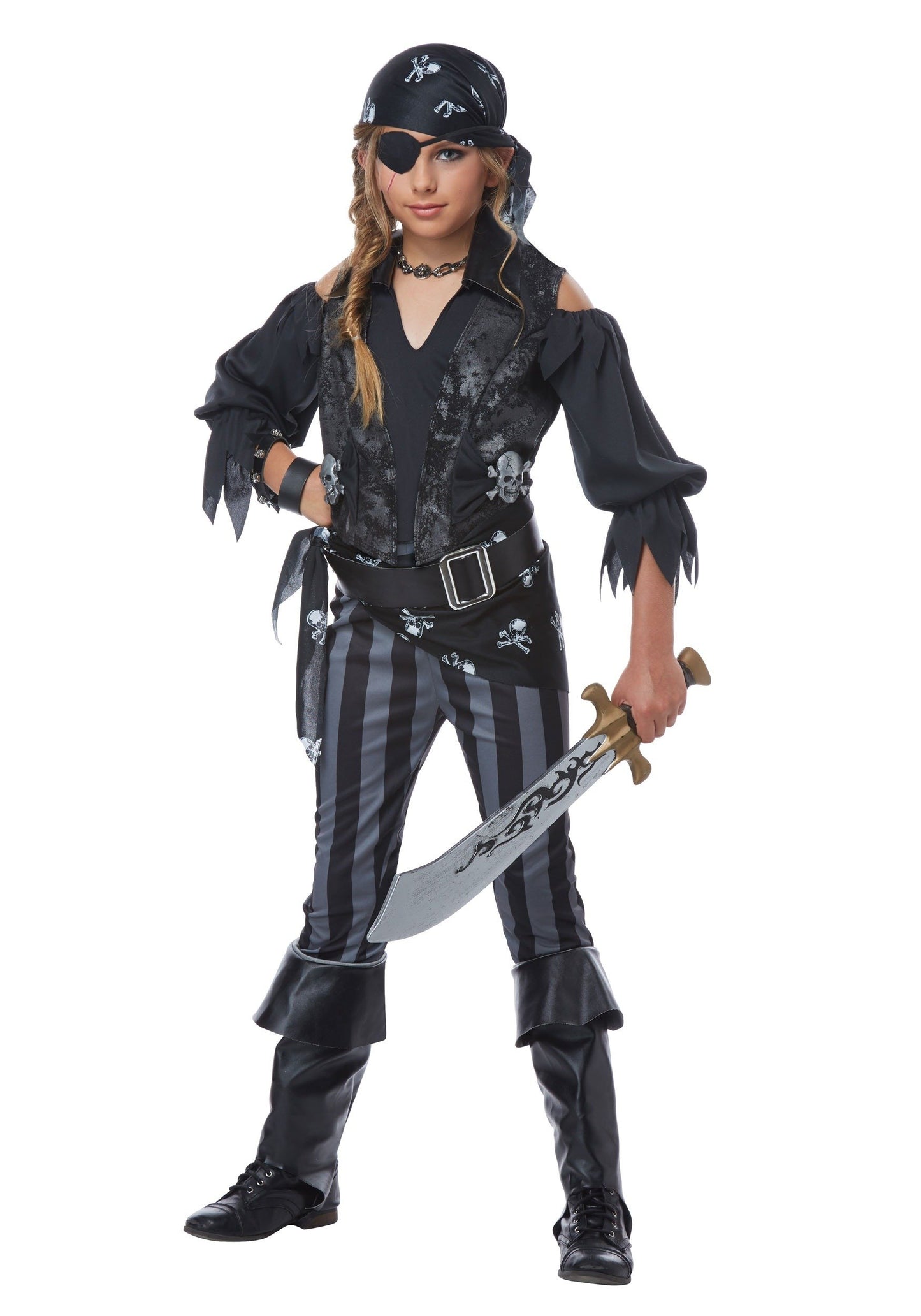 California Costumes Girls Rebel Pirate Costume Large