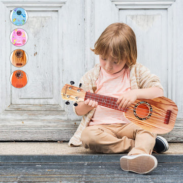 Yoloplus+ 17 Inch Kids Ukulele Guitar Toy 4 Strings Mini Children Musical Instruments Educational Learning Toy For Toddler Beginner Keep Tone Anti-Impact Can Play With Picks/Strap/Primary Tutorial