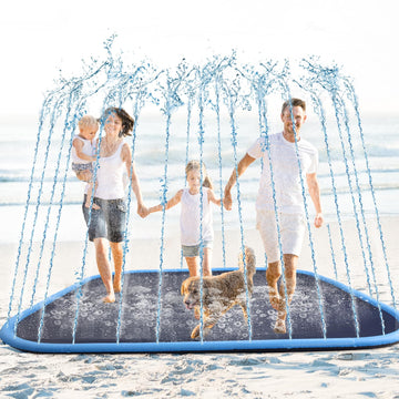 Lewtemi 8 Ft Giant Non Slip Splash Pad 96'' For Adult And Dog, Thicken Sprinkler Pool Outdoor Fountaintoy Mat For Pet Dog(Square