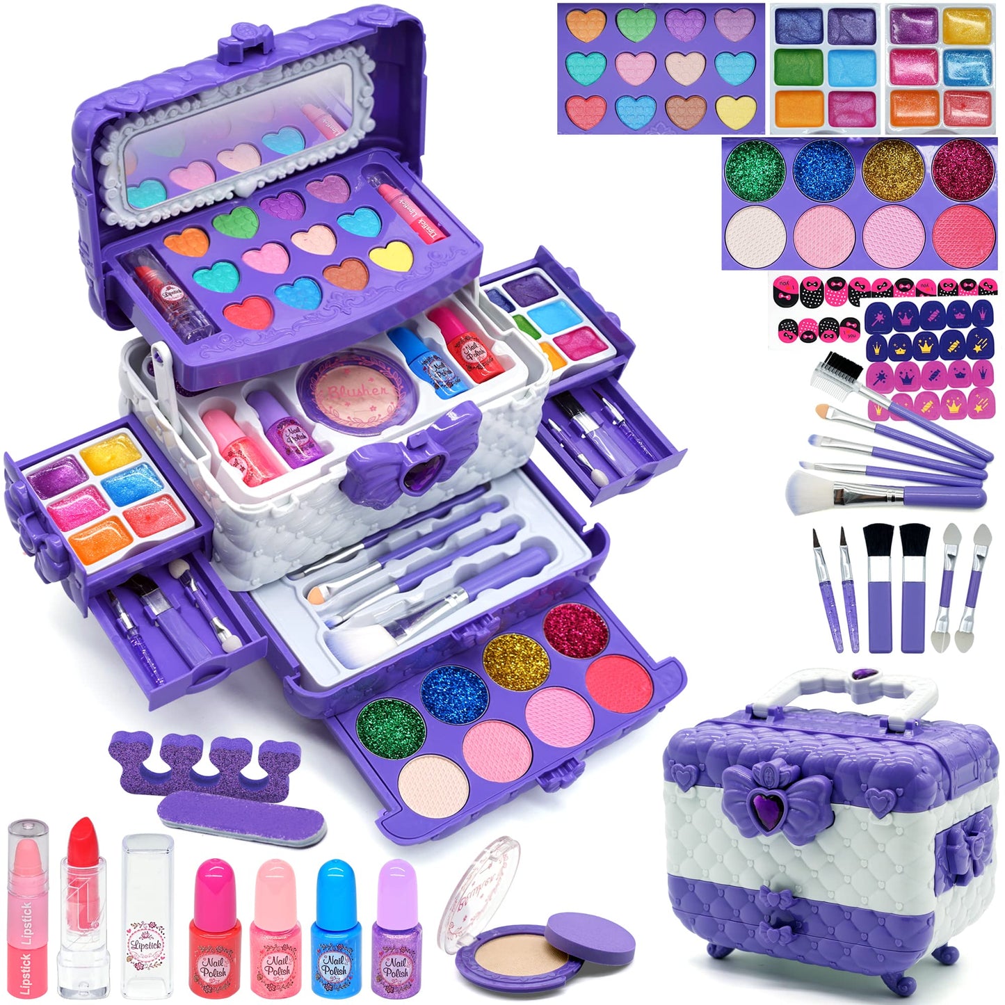 Kids Makeup Kit for Girl Toys - Toys for Girls Makeup Girls Princess Gift Non Toxic Toddlers Cosmetic Kits,Child Play Makeup Toy