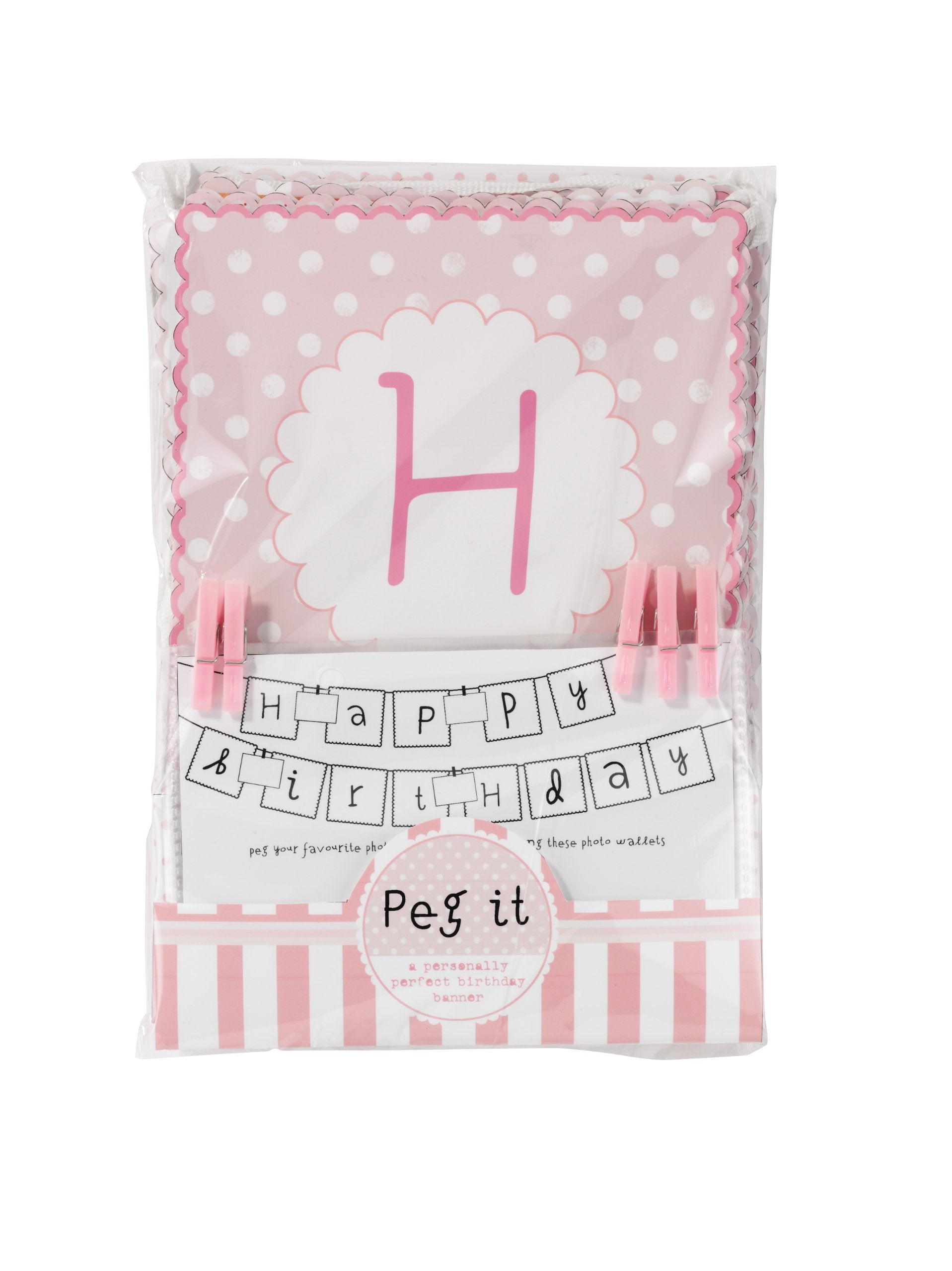 Talking Tables Pink N Mix Hanging Happy Birthday Banner for a Birthday Party, Pink