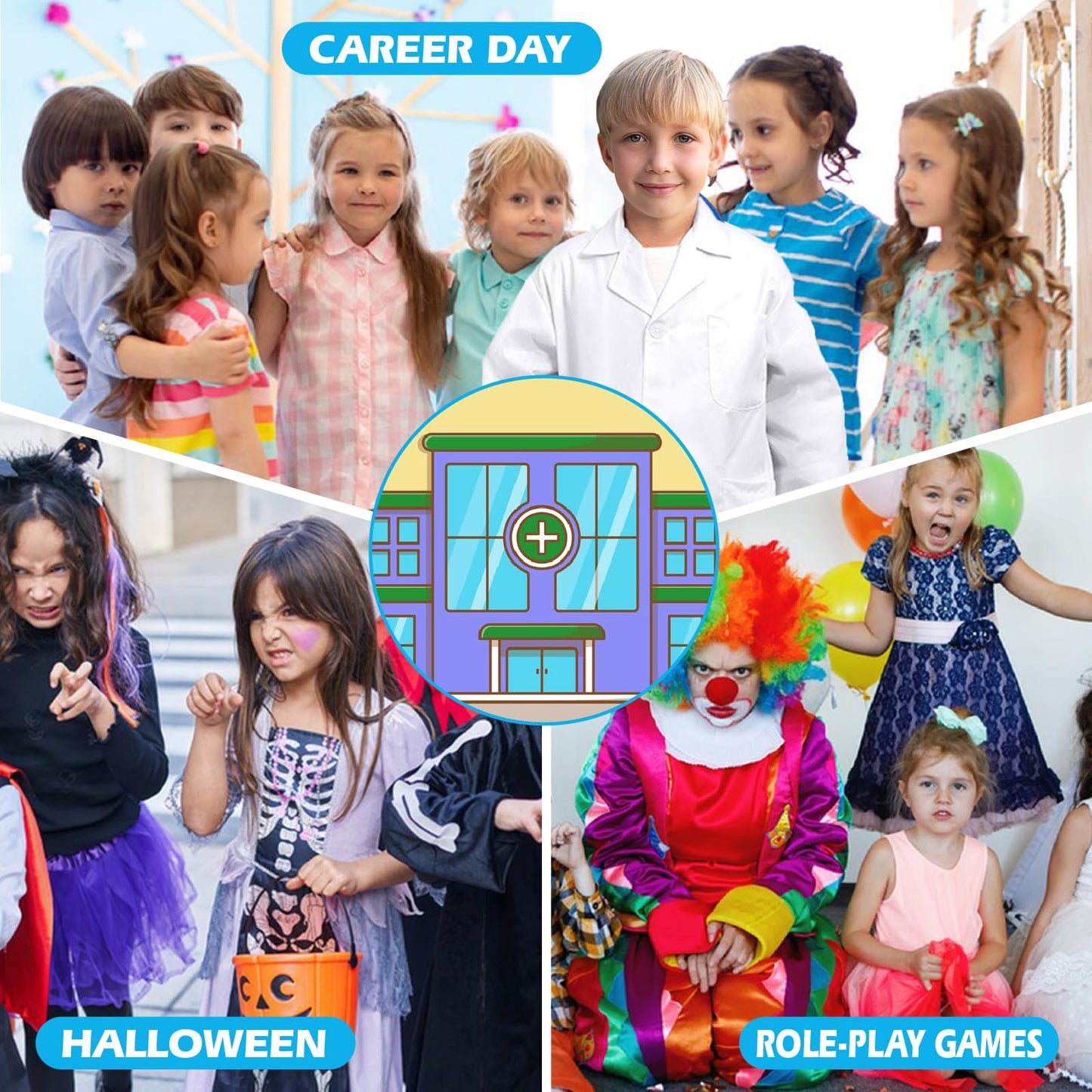 Erdogly Kids Lab Coat, Doctor Costume For Kids, Toddler Doctor Coat Scientist Dress Up, Halloween & Career Day Costume For Boys
