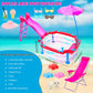 Doll Summer Pool Playset, Doll Glam Swimming Pool With Slide Accessories Includes Mermaid Swimsuit, Swimwear, Chair, Glasses, To
