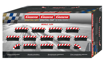 Carrera 20020580 Outside Shoulder High Banked Curve 4/15° (12), End Piece (2) Slot Car Accessory