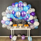 Frozen Balloons, Pastel Blue Metallic Purple Silver Balloon With Snowflake Latex Balloons, Frozen Birthday Party Decorations For