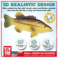 Toy Fish Factory American Angler Toy Fish Set - Miniature Largemouth Bass, Crappie, Bluegill, Catfish, Striped Bass - Multicolor, Plastic