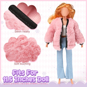 Litherr S 6 Pieces 11.5 Inch Girl Doll Clothes Accessories Winter Coat Doll Clothing Doll Outfits for Girls Birthday Gifts Prete