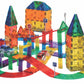 Playmags Magnetic Tiles Race Track Set - 200 Piece Stem Engineering Building Blocks With 2 Led Race Cars, Educational Magnet Toy
