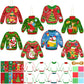 DoubleFill 48 Sets Christmas Ugly Sweaters Suncatchers Craft Kit Christmas Tree Ornaments Stained Glass Xmas Window Arts and Cra