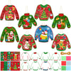 DoubleFill 48 Sets Christmas Ugly Sweaters Suncatchers Craft Kit Christmas Tree Ornaments Stained Glass Xmas Window Arts and Cra