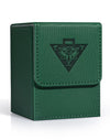 Zlca Card Deck Box For Mtg Yugioh Tcg, Card Storage Box With Dividers Holds 100+ Sleeved Cards, Premium Card Deck Case Compatible With Ccg Trading Cards (Green,Puzzle)