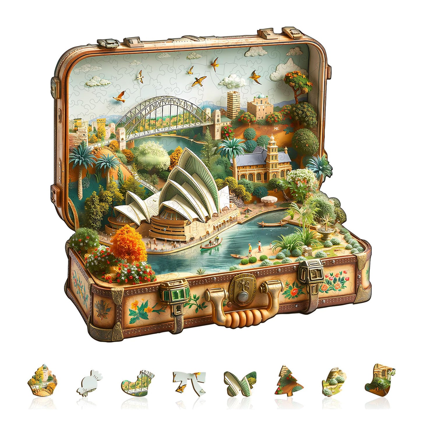 Jigfoxy Wooden Puzzles for mature-themeds  Sydney Opera House Tour Wood Puzzles mature-themed  Unique Animal Shape Wooden Jigsaw Puzzles for mature-themeds  Birthday Gifts for Puzzle Lovers  Family (M-11.4 * 11.2in-190p)