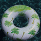 Rae Dunn x CocoNut Float Beach Vibes Palm Tree Pattern Ring Float - mature-themed Size Large 48 Inch Inflatable Raft & Durable Water Inner Tube - Stable Ride-On for Summer Parties & Swim Events