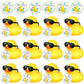 Chivao 12 Pcs Mini Rubber Ducks With Sunglasses/ Glasses And Hats/ Necklace, Cruise Rubber Ducks In Bulk Valentine'S Day Gift Small Duck Bathtub Toy For Hiding Party Favor(Yellow,Card Style)