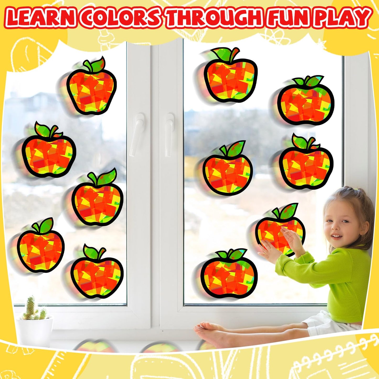32 Sets Halloween Suncatchers Craft Kit DIY Window Stained Glass Effect Ghost Spider Skull Pumpkin Paper Crafts Home School Clas