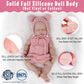 Vollence 18 Inch Eye Closed Full Body Doll Girl,Not Vinyl Dolls,Sleeping Lifelike, Bald,Soft Realistic Solid Platinum Silicone Baby Doll