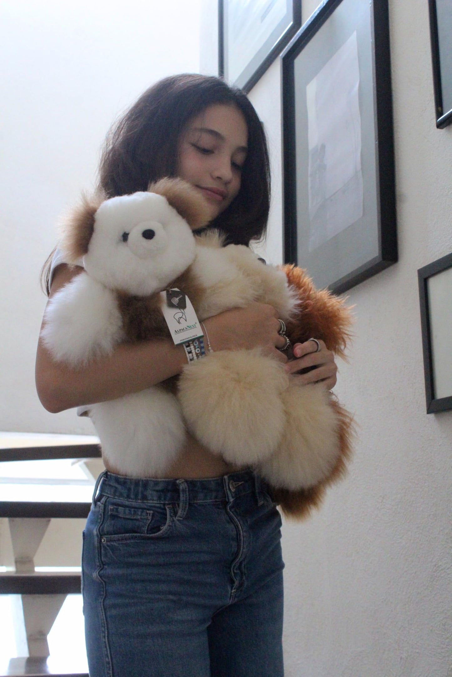 Alpacanext Soft And Cuddly Baby Alpaca Teddy Bear - 18 Inch. Premium Alpaca Stuffed Animal Handmade On Genuine Alpaka Fur. Cute