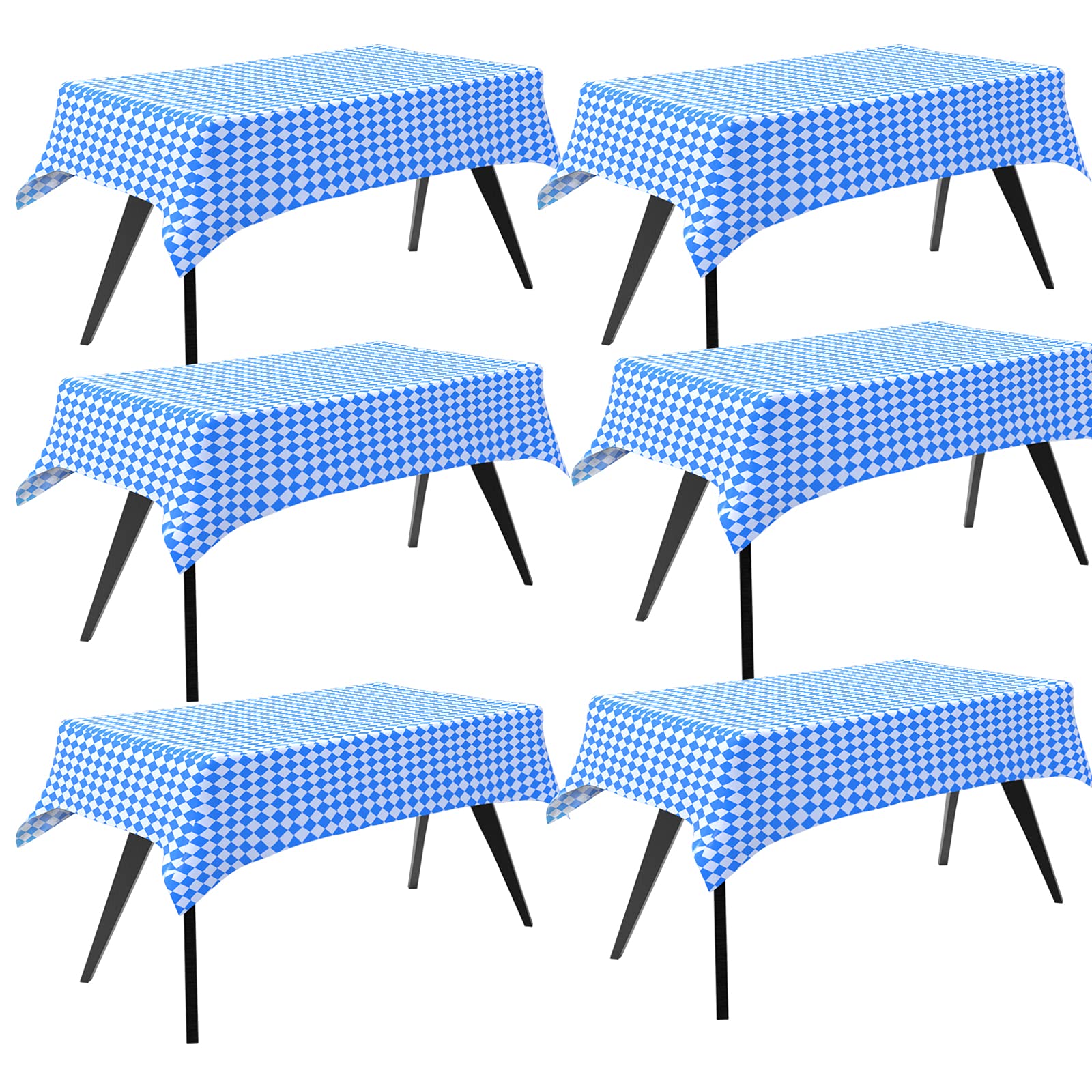 Iceyyyy 6 Pcs Oktoberfest Tablecovers - 54 x 108 Oktoberfest Bavarian Flag Check Table Cloth Blue Diamonds Bavarian Tablecover f