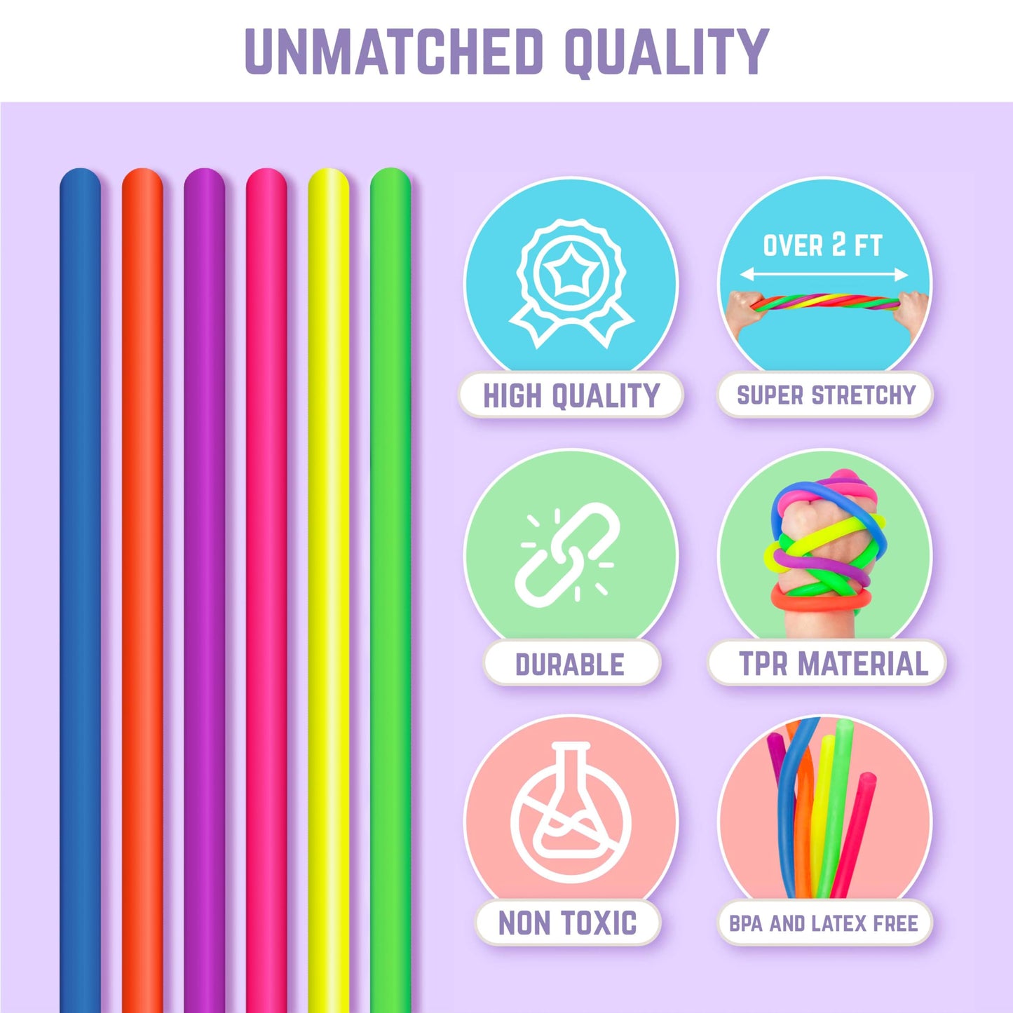 BUNMO Stretchy Strings Sensory Toys - 12 Pack Mini - Multicolor - Fidget & Non-Mouthable - Easter Basket Stuffers