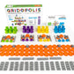 Gridopolis - A 3D Tabletop Strategy Game : Family-Friendly 1-4 Player Innovative Board Games For Adults, Teens & Kids Ages 8+ (Great For Steam Learning)