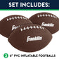 Franklin Sports Mini Footballs for Kids - (3) Inflatable Toy Replacement Footballs for Target Toss + Other tossing Games - 6 Plastic Inflatable Footballs with Air Pump - Perfect Kids Toy Football