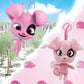 Miraculous Ladybug Kwami Lifesize Daizzi Plush Toy - 5" Pink Soft Stuffed Animal with Glitter Eyes, Model M13014